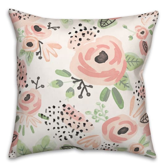 Michaels, Blush Flowers Throw Pillow – Category: Pillows, Throws, Table Linens, & Runners